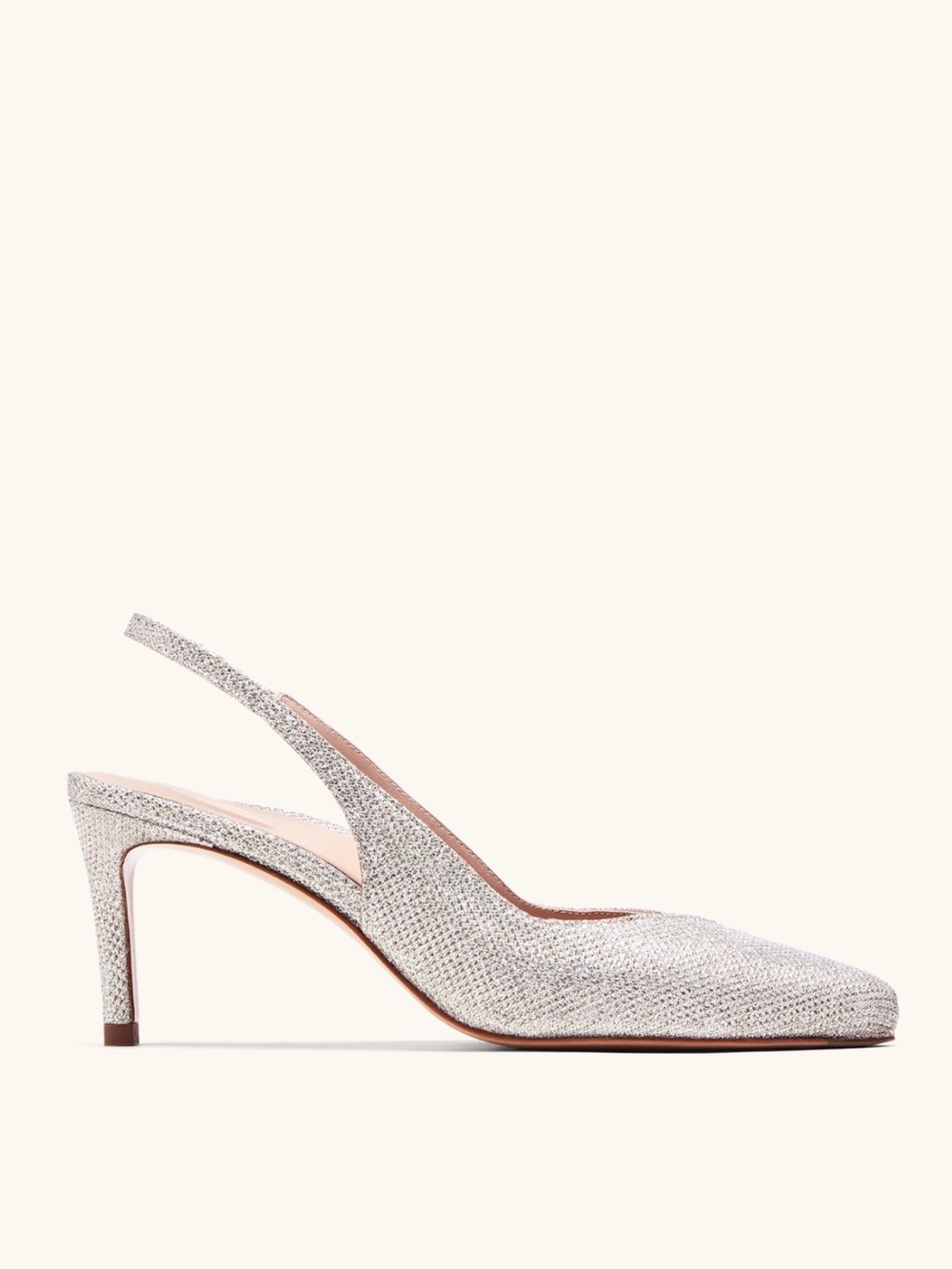 Inez Mia Slingback Heels in Silver Woven
